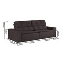 Ver imagem 3 de Sofá 3 Lugares 210cm Ivory Marrom