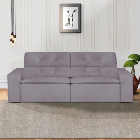 Sofá 3 Lugares 210cm Ivory Rosa Rosê