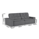 Ver imagem 3 de Sofá 3 Lugares 210cm Ivory Cinza Chumbo