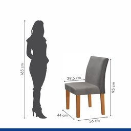 Conjunto Sala de Jantar Mesa Tampo Mdf/vidro 6 Cadeiras Espanha Yescasa - 8