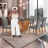 Conjunto Sala de Jantar Mesa Tampo Mdf/vidro 6 Cadeiras Espanha Yescasa - 9