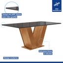 Ver imagem 2 de Conjunto Sala de Jantar Mesa Tampo Mdf/vidro 6 Cadeiras Espanha Yescasa
