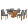 Conjunto Sala de Jantar Mesa Tampo Mdf/vidro 6 Cadeiras Espanha Yescasa - 12
