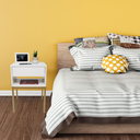 Ver imagem 2 de Kit 2 Mesas de Cabeceira Industrial Off White Eco 50cm Base Dourada - Enviamos Montado