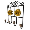 Ver imagem 3 de Cabide Rosas Pequenas Artesanal Em Ferro Para Banheiro Libertas Rosas Artesanato Branco