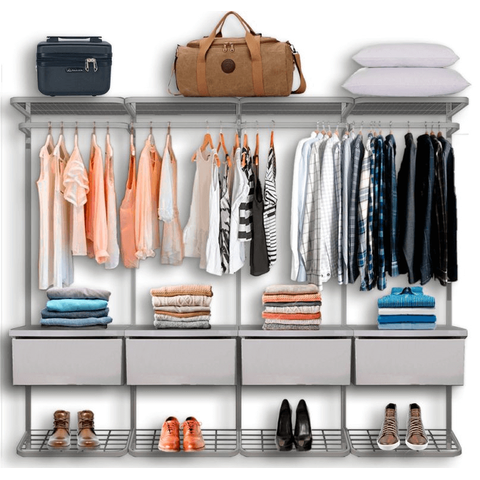 Guarda Roupa Closet Aramado Modulado Gaveta MDF 2,50m - Branco