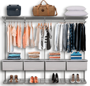 Ver imagem 1 de Guarda Roupa Closet Aramado Modulado Gaveta MDF 2,50m - Branco