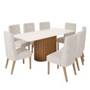 Ver imagem 2 de Mesa de Jantar 8 Lugares Legacy com Vidro Nature/off White/linho - Panorama Móveis