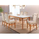 Ver imagem 2 de Mesa de Jantar 4 Lugares Imbuia Tampo Branco 1,1m - Zotz