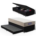 Ver imagem 1 de Cama Box Baú com Colchão Gazin de Espuma D28 Double Face Force Plus + Auxiliar de Espuma Solteiro