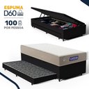 Ver imagem 2 de Cama Box Baú com Colchão Gazin de Espuma D28 Double Face Force Plus + Auxiliar de Espuma Solteiro