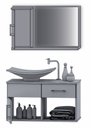 Ver imagem 3 de Gabinete Banheiro New Stilo 60 Cm Armário com Cuba e Espelheira:freijo