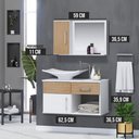 Ver imagem 2 de Gabinete Banheiro New Stilo 60 Cm Armário com Cuba e Espelheira:freijo