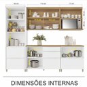 Ver imagem 7 de Cozinha 5 Peças Marquesa 6 Portas 6 Gavetas 100% Mdf Nesher Branca / Nature