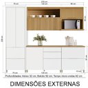 Ver mais imagens de Cozinha 5 Peças Marquesa 6 Portas 6 Gavetas 100% Mdf Nesher Branca / Nature