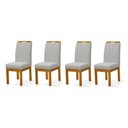 Ver imagem 2 de Conjunto 4 Cadeiras Blend Linho para Mesa Sala de Jantar - Cinza Claro