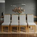 Ver imagem 1 de Conjunto 4 Cadeiras Blend Linho para Mesa Sala de Jantar - Cinza Claro