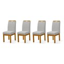 Ver imagem 2 de Conjunto 4 Cadeiras Blend Linho para Mesa Sala de Jantar - Cinza Claro