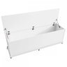 Banco Baú Luca Mdp/mdf com Porta Basculante 6 Pés Rodízios Branco Casa D - 3
