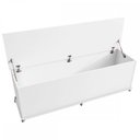 Ver imagem 3 de Banco Baú Luca Mdp/mdf com Porta Basculante 6 Pés Rodízios Branco Casa D