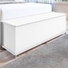 Banco Baú Luca Mdp/mdf com Porta Basculante 6 Pés Rodízios Branco Casa D - 1