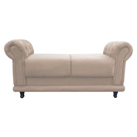 Recamier Barcelona Namoradeira Suede Bege D'Rossi