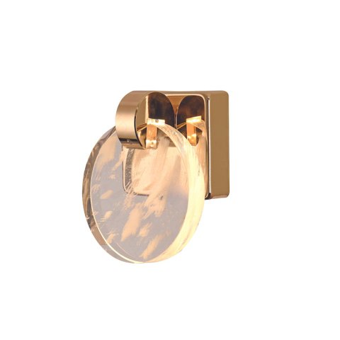 Arandela Redonda Dourada Cristal 13cm Led 5w 3000k Bivolt Paris Luz