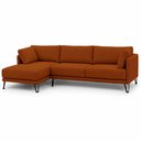 Ver imagem 2 de Sofá Sala de Estar Atena Chaise Esquerdo Pés de Ferro 254cm 4 Lugares Linho Terracota M1 - Monari de