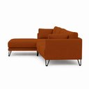 Ver imagem 6 de Sofá Sala de Estar Atena Chaise Esquerdo Pés de Ferro 254cm 4 Lugares Linho Terracota M1 - Monari de