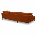 Ver imagem 7 de Sofá Sala de Estar Atena Chaise Esquerdo Pés de Ferro 254cm 4 Lugares Linho Terracota M1 - Monari de