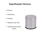 Ver imagem 5 de Kit Escorredor de Louça 9 Pratos e Lixeira Aço 3l