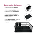 Ver imagem 4 de Kit Escorredor de Louça 9 Pratos e Lixeira Aço 3l