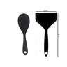 Duas Peças - Espátula Larga e Colher de Silicone Maciço Preto Unyhome - 3