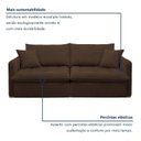 Ver imagem 5 de Sofá Cama Retrátil e Reclinável 3 Lugares Veludo Marrom Michigan 200cm Yescasa