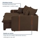 Ver mais imagens de Sofá Cama Retrátil e Reclinável 3 Lugares Veludo Marrom Michigan 200cm Yescasa