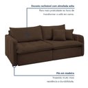 Ver imagem 3 de Sofá Cama Retrátil e Reclinável 3 Lugares Veludo Marrom Michigan 200cm Yescasa
