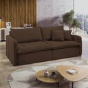 Ver imagem 1 de Sofá Cama Retrátil e Reclinável 3 Lugares Veludo Marrom Michigan 200cm Yescasa