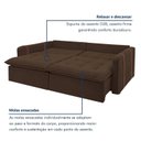 Ver imagem 7 de Sofá Cama Retrátil e Reclinável 3 Lugares Veludo Marrom Michigan 200cm Yescasa