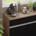 Ver imagem 7 de Balcão Gabinete de Pia Armário de Cozinha 150 cm 2 Gavetas 2 Portas (Com Tampo) Rustic/Preto Glamy Madesa