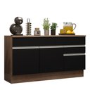 Ver imagem 3 de Balcão Gabinete de Pia Armário de Cozinha 150 cm 2 Gavetas 2 Portas (Com Tampo) Rustic/Preto Glamy Madesa
