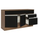 Ver imagem 5 de Balcão Gabinete de Pia Armário de Cozinha 150 cm 2 Gavetas 2 Portas (Com Tampo) Rustic/Preto Glamy Madesa