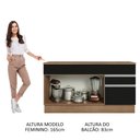 Ver imagem 6 de Balcão Gabinete de Pia Armário de Cozinha 150 cm 2 Gavetas 2 Portas (Com Tampo) Rustic/Preto Glamy Madesa