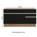 Ver imagem 4 de Balcão Gabinete de Pia Armário de Cozinha 150 cm 2 Gavetas 2 Portas (Com Tampo) Rustic/Preto Glamy Madesa