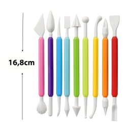 Kit 8 Estecas para Esculpir e Modelar Biscuit e Massas - 5