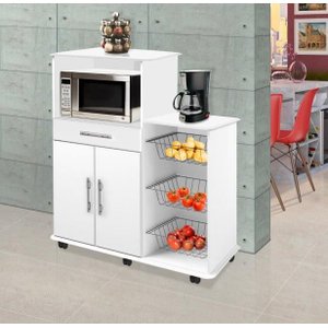 Fruteira Balcao Tamara 06 rodizios Branca promocional PASSE BEM