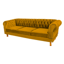 Ver imagem 2 de Sofá Chesterfield Duque 2.30 Suede Ouro Sala Tv Barbearia