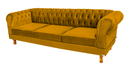 Ver imagem 2 de Sofá Chesterfield Duque 2.30 Suede Ouro Sala Tv Barbearia