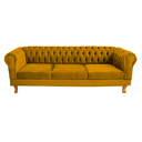 Ver imagem 1 de Sofá Chesterfield Duque 2.30 Suede Ouro Sala Tv Barbearia