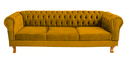Ver imagem 1 de Sofá Chesterfield Duque 2.30 Suede Ouro Sala Tv Barbearia
