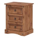 Ver imagem 1 de Mesa de Cabeceira Carvalho 3 Gavetas Madeira Maciça:carvalho/fosco